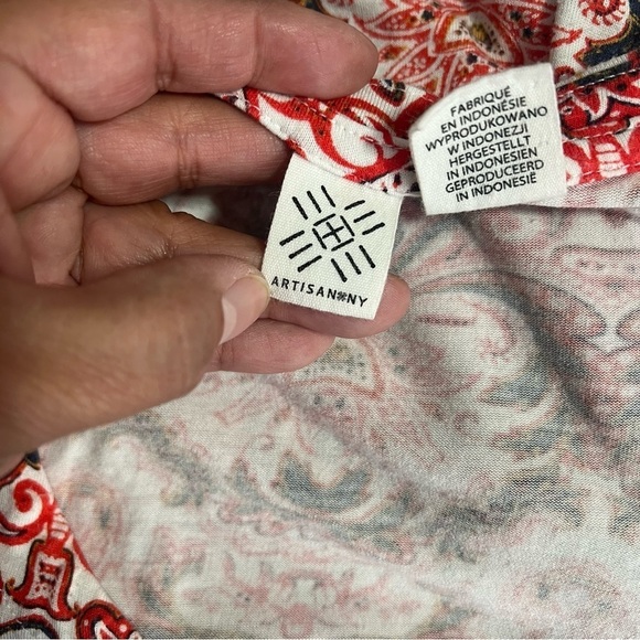 Artisan NY Women’s Scoop Neck Plus Size 1X Tunic Top Paisley Floral Print EUC - Picture 7 of 8